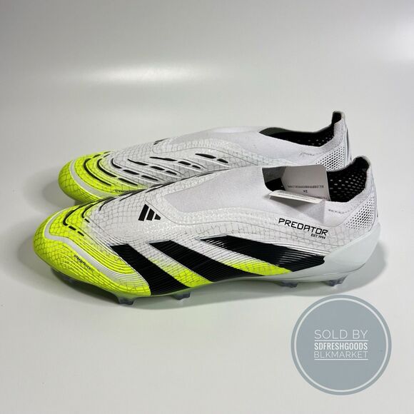 Adidas Predator Elite LL FG Soccer Cleats WhiteWhite/Black/Lemon JI1075 Size 11